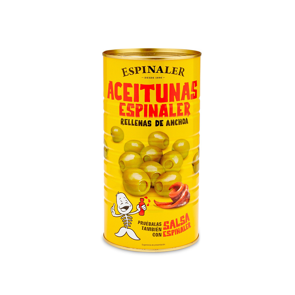 Aceitunas Rellenas de Anchoa 1.400gr - Treku Gourmet
